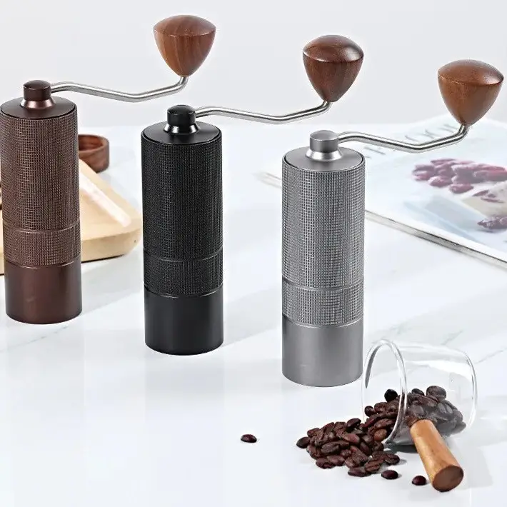 Купити Кавомолка ручна JAFFEE coffee grinder сірий металік Кавомолка ручна JAFFEE coffee grinder сірий металік