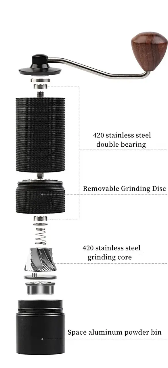 Купити Кавомолка ручна JAFFEE coffee grinder сірий металік Кавомолка ручна JAFFEE coffee grinder сірий металік