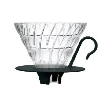 Стеклянный пуровер Hario v60 02 прозрачный/черный (400 мл)