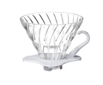Стеклянный пуровер Hario v60 02 прозрачный/белый (400 мл)