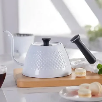 Чайник Akimita V60 1 л. для кофе с тонким носиком белый