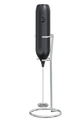 КАПУЧИНАТОР АККУМУЛЯТОРНЫЙ MILK FROTHER BLACK ВСПЕНИВАТЕЛЬ НА ПОДСТАВКЕ