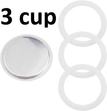 КОМПЛЕКТ ДЛЯ ГЕЙЗЕРНОЇ КАВОВАРКИ 3 CUP, 3 УЩІЛЬНЮВАЧІ + ФІЛЬТР