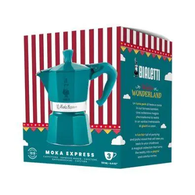 Купити ГЕЙЗЕРНАЯ КОФЕВАРКА BIALETTI MOKA EXPRESS WINTER WONDERLAND 130 МЛ. 3 ЧАШКИ TURQUOISE ГЕЙЗЕРНАЯ КОФЕВАРКА BIALETTI MOKA EXPRESS WINTER WONDERLAND 130 МЛ. 3 ЧАШКИ TURQUOISE
