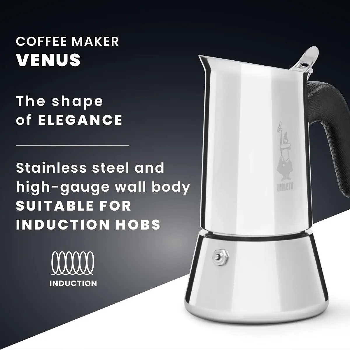 Купити КАВОВАРКА BIALETTI VENUS INDUCTION ГЕЙЗЕРНА НА 2 ЧАШКИ 85 МЛ. КАВОВАРКА BIALETTI VENUS INDUCTION ГЕЙЗЕРНА НА 2 ЧАШКИ 85 МЛ.