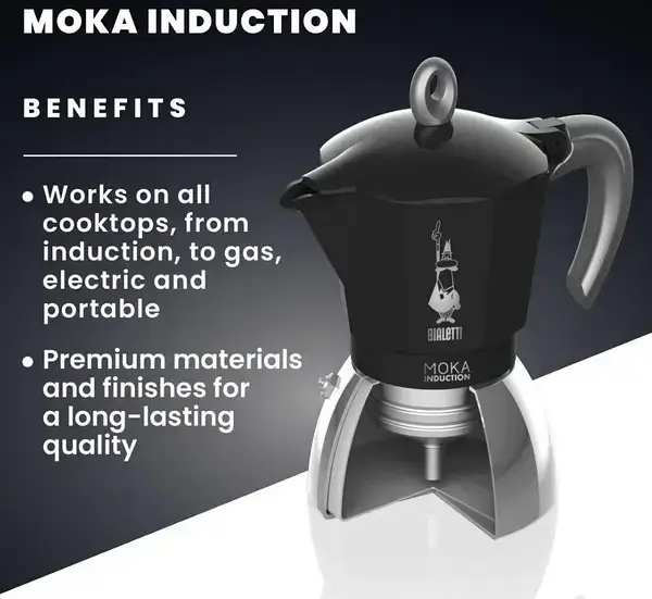 Купити ГЕЙЗЕРНА КАВОВАРКА BIALETTI 100 МЛ MOKA INDUCTION BLACK 2 ЧАШКИ ГЕЙЗЕРНА КАВОВАРКА BIALETTI 100 МЛ MOKA INDUCTION BLACK 2 ЧАШКИ
