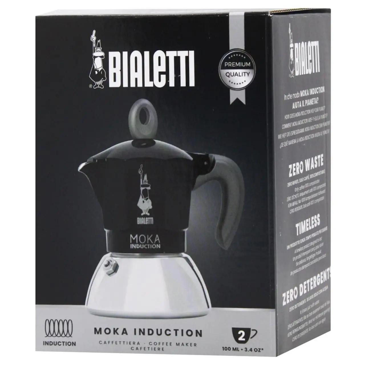 Купити ГЕЙЗЕРНА КАВОВАРКА BIALETTI 100 МЛ MOKA INDUCTION BLACK 2 ЧАШКИ ГЕЙЗЕРНА КАВОВАРКА BIALETTI 100 МЛ MOKA INDUCTION BLACK 2 ЧАШКИ