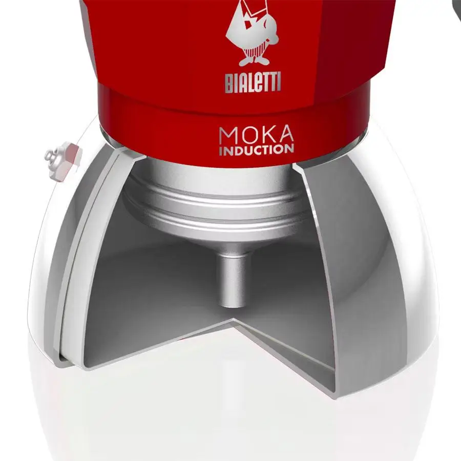 Купити Гейзерна кавоварка Bialetti Moka Exclusive Induction Red 2 чашки Гейзерна кавоварка Bialetti Moka Exclusive Induction Red 2 чашки