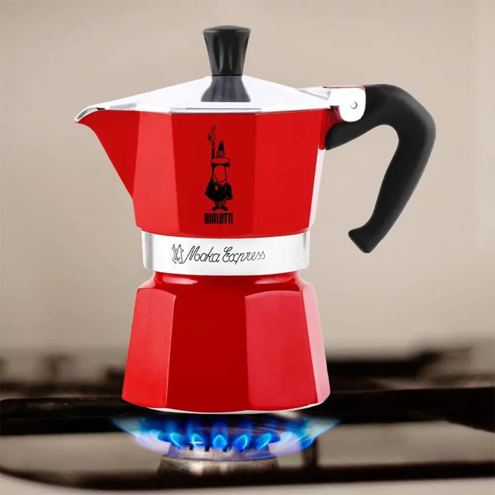 Купити Гейзерная кофеварка Bialetti Moka Express 60 мл. 1 чашка Красная Гейзерная кофеварка Bialetti Moka Express 60 мл. 1 чашка Красная