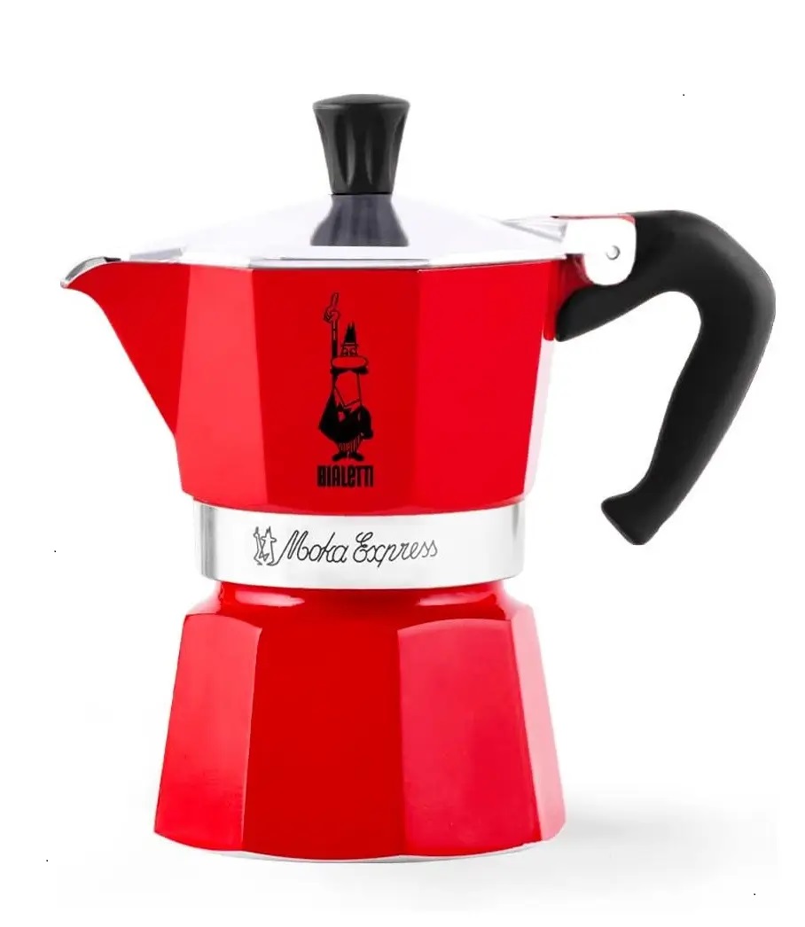 Купити Гейзерная кофеварка Bialetti Moka Express 60 мл. 1 чашка Красная Гейзерная кофеварка Bialetti Moka Express 60 мл. 1 чашка Красная