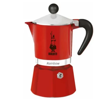 Купити Гейзерна кавоварка Bialetti Rainbow Red 130 мл. 3 чашки Гейзерна кавоварка Bialetti Rainbow Red 130 мл. 3 чашки