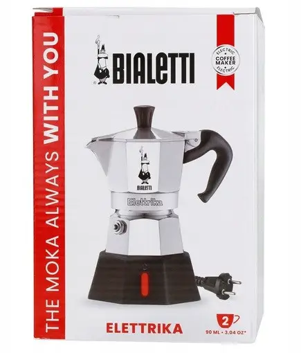 Купити Електрична гейзерна кавоварка Bialetti Elettrika на 2 чашки 90 мл Електрична гейзерна кавоварка Bialetti Elettrika на 2 чашки 90 мл