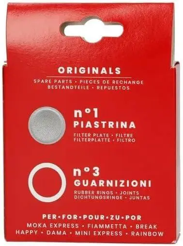 Купити Комплект прокладок для Bialetti 3 ущільнювача + фільтр 1 cup Guarnizione Комплект прокладок для Bialetti 3 ущільнювача + фільтр 1 cup Guarnizione