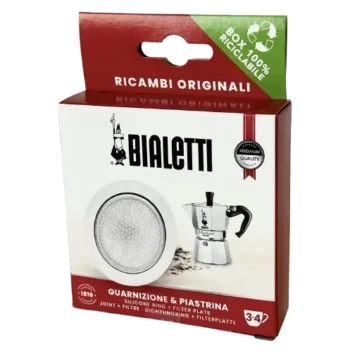 Набір Bialetti 3-4 cup Moka Express, ущільнювач + фільтр для гейзерної кавоварки