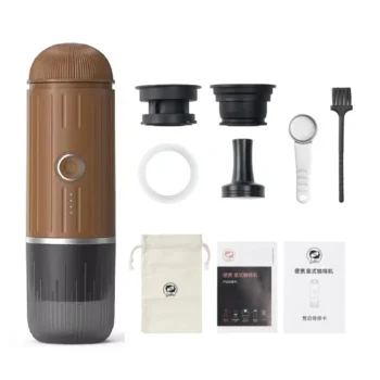 ЕСПРЕСО КАВОВАРКА ICAFILAS PORTABLE ESPRESSO MAKER 19 BAR ПОРТАТИВНА КОРИЧНЕВА