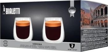 НАБОР СТАКАНОВ BIALETTI VERONA 80 МЛ. 2 ШТ ДВОЙНЫЕ СТЕНКИ