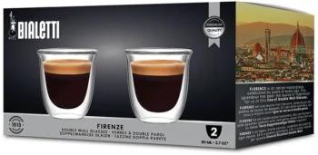 НАБОР СТАКАНОВ BIALETTI FIRENZE 80 МЛ. ДВОЙНЫЕ СТЕНКИ 2 ШТ